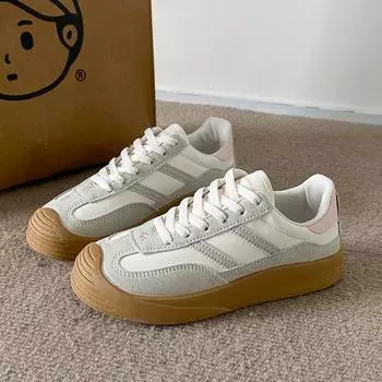 2024 осень новые тонкие дышащие кроссовки для сноуборда женские нишевые ретро повседневные кроссовки на платформе немецкие белые кроссовки женские 35 хаки