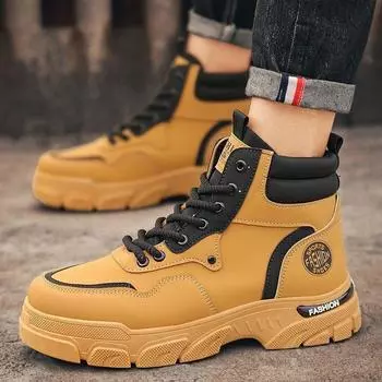 2024 осень новые высокие мужские туфли стиль инструментальный стиль альпинизм весна труд страхование сайт ботинки Martin студенческие мужские туфли 38