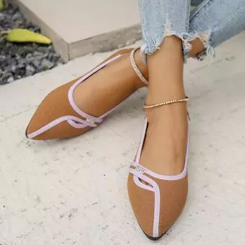 2024 осень новый большой размер, летящие плетеные повседневные одинарные туфли женские туфли, неглубокие горловины ленивые туфли на плоской подошве 36