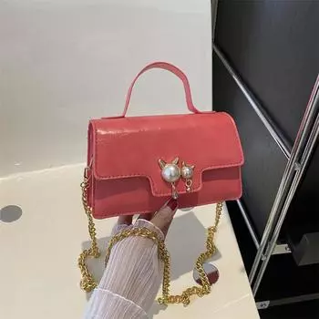 2024 осень новый иностранный стиль сумка популярная цепочка маленькая квадратная сумка темперамент нишевый дизайн сумка через плечо сумка-мессенджер белый