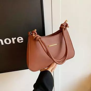 2024 осень новый иностранный стиль высокая стоимость сумка подмышку женственность корейская версия легкая роскошь ретро мода простая новая лунная сумка чёрный