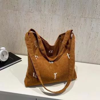 2024 осень новый нишевый дизайн большая вместительная сумка тоут простая модная сумка через плечо простая повседневная сумка-мессенджер белый