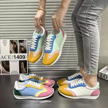 2024 осень новый темперамент повседневная мода низкий верх высокая ценность иностранный стиль пара спортивная обувь 35 синий