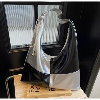 2024 осень новый тренд мода контрастные цвета персонализированная сумка через плечо популярный иностранный стиль пельмени подмышечная сумка женская сумка чёрный