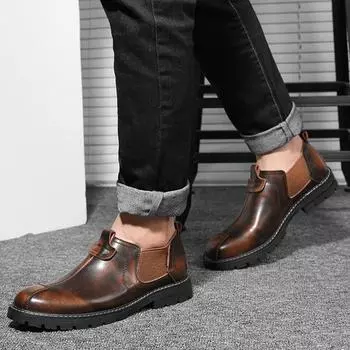 2024 Осень Ранняя Зима Оксфорды Мужская Повседневная Обувь Британский Стиль Плоский Модный Бренд Мужская Обувь Нескользящая Черный Коричневый D218 39 чёрный