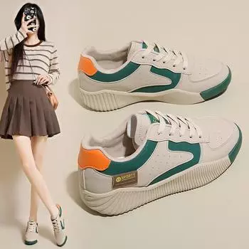 2024 осень женская обувь новые дышащие маленькие белые туфли для детей и студентов корейская версия универсальная спортивная обувь на платформе повседневная обувь для скейтбординга 35