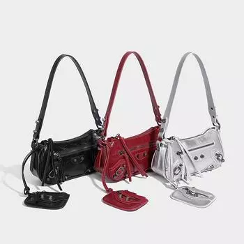 2024 осень-зима элитная модная сумка-мессенджер Spice Girl в стиле локомотива с заклепками на одно плечо серебряный