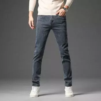 2024 осень/зима джинсы мужские прямые свободные брюки мужские эластичные повседневные универсальные длинные мужские брюки 28