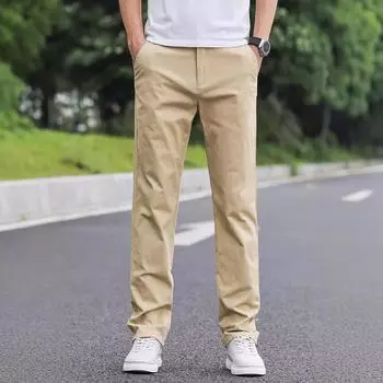 2024 Осень/Зима Легкие Роскошные Повседневные Свободные Прямые Деловые Модные Универсальные Повседневные Брюки Для Мужчин 28 темно-синий