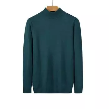 2024 Осень/Зима Мужская Молодежная Полуводолазка Трикотажный Свитер - Повседневный Топ Среднего Выреза Double Extra Large
