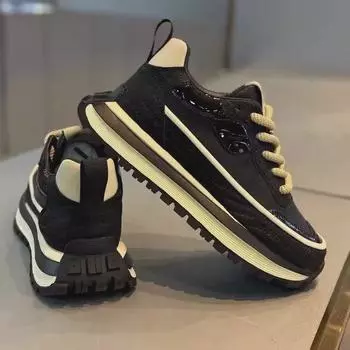 2024 Осень/Зима Мужские Черные Кроссовки Для Бега На Высоком Каблуке 41