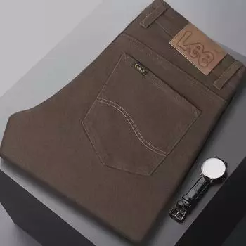 2024 Осень/Зима Мужские Повседневные Прямые Хлопковые Джинсы с Высокой Талией 30