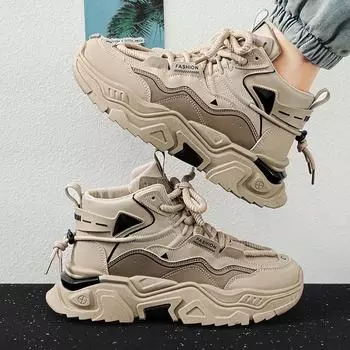 2024 осень/зима новая мода универсальные спортивные и развлекательные беговые туфли с высокой утолщенной подошвой повышающие рост папы модные туфли 39 серый