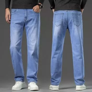 2024 Осень/Зима Новые Большие Прямые Свободные Ковбойские Мужские Эластичные И Бархатные Толстые Теплые Штаны 29