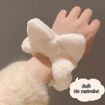 2024 Осень Зима Новые милые кошачьи ушки плюшевые резинки для волос толстая кишка голова веревка помпон резинки для волос аксессуары головные уборы A1