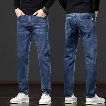 2024 Осень/Зима Новые мужские джинсы высокого качества, толстые, с бархатным утеплением, повседневные универсальные модные длинные брюки 28