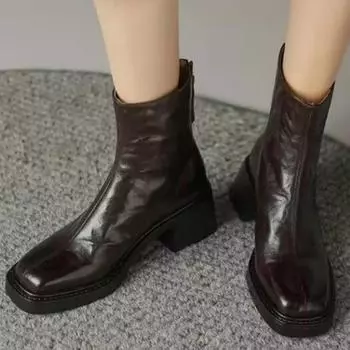 2024 Осень Зима Новые Носки До Пола Обувь Женская Мода Большие Вязаные Короткие Сапоги Женские Слипоны На Высоком Каблуке Botas De Mujer 35-40 35 чёрный