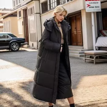 2024 Осень Зима Новые Пуховые Хлопковые Парки Стеганая Куртка Женская Длинная Выше Колена Большие Стеганые Свободные Парки Пальто Стеганая Куртка S хаки