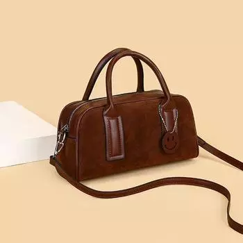 2024 Осень Зима Новые женские сумки Модная ретро матовая кожаная сумка-подушка Высококачественные классические замшевые женские сумки-мессенджеры для подарков на День матери коричневый