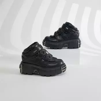 2024 осень/зима новые женские туфли тяжелые металлические туфли на толстой подошве низкие кожаные туфли темные повседневные универсальные мотоциклетные ботинки 36 чёрный