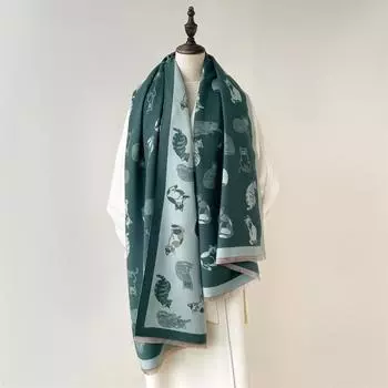 2024 Осень/Зима Новый Имитация Кашемира Внешний Теплый Офисный Универсальный Удлиненный Толстый Шарф Кондиционер Комната Шаль для Женщин 185x65cm чёрный