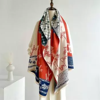 2024 Осень/Зима Новый Имитация Кашемира Внешний Теплый Офисный Универсальный Удлиненный Толстый Шарф Кондиционер Комната Шаль для Женщин 185X65cm