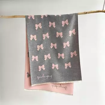 2024 Осень/Зима Новый Имитация Кашемира Внешний Теплый Офисный Универсальный Удлиненный Толстый Шарф Кондиционер Комната Шаль для Женщин 185x65cm чёрный