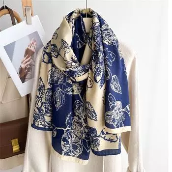 2024 Осень/Зима Новый Удлиненный Хлопок И Конопля Солнцезащитный Теплый Шаль Шея Универсальный Платок Для Женщин 178X66CM