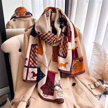 2024 Осень/Зима Новый Удлиненный Хлопок И Конопля Солнцезащитный Теплый Шаль Шея Универсальный Платок Для Женщин 178X66CM