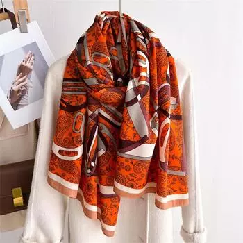 2024 Осень/Зима Новый Удлиненный Хлопок И Конопля Солнцезащитный Теплый Шаль Шея Универсальный Платок Для Женщин 178X66CM