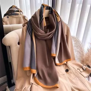 2024 Осень/Зима Новый Удлиненный Хлопок И Конопля Солнцезащитный Теплый Шаль Шея Универсальный Платок Для Женщин 178X66CM