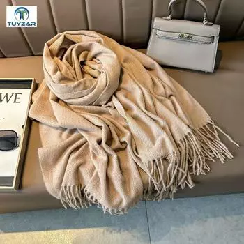 2024 Осень/Зима Новый утолщенный и удлиненный кашемировый шарф многофункциональный теплый шейный двухсторонний шарф шаль для мужчин и женщин 200*72cm