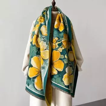 2024 Осень/Зима Новый Утолщенный Кашемировый Универсальный Теплый Шарф Одеяло С Кондиционером И Большой Шалью Ветрозащитный 66*186cm