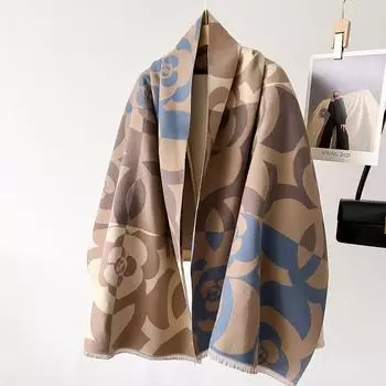 2024 Осень/Зима Новый Утолщенный Кашемировый Универсальный Теплый Шарф Одеяло С Кондиционером И Большой Шалью Ветрозащитный 66*186cm