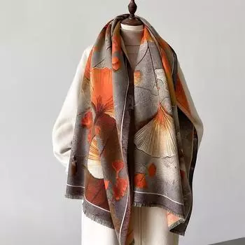 2024 Осень/Зима Новый Утолщенный Кашемировый Универсальный Теплый Шарф Одеяло С Кондиционером И Большой Шалью Ветрозащитный 66*186cm