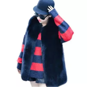 2024 осень-зима новый женский жилет из искусственного меха лисы с полным контролем меха средний и длинный тонкий меховой жилет S белый