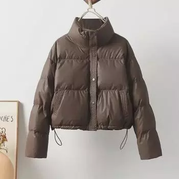 2024 Осень/Зима Женская короткая толстая пуховая хлопковая куртка - Не требует стирки и модная