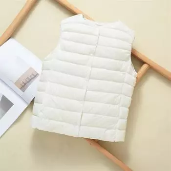 2024 осень-зима женская легкая пуховая куртка подкладка тонкий жилет короткий белый утиный пух одежда большой размер прилив M бордовый