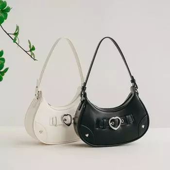 2024 Осень/Зима Женская Простая Однотонная Сумка Через Плечо - Сумка Для Поездок Под Мышью 19*6*16cm белый