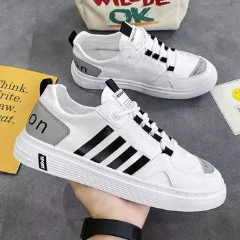 2024 осень зонтичная ткань студенческие белые туфли модные спортивные низкие туфли для серфинга повседневные круглые мужские студенческие туфли 39