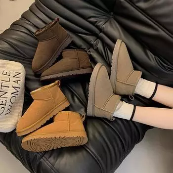 2024 осенне-зимние бархатные утолщенные ботинки из хлеба универсальные хлопковые туфли женские на толстой подошве усиливающие нескользящие теплые зимние ботинки 35 коричневый