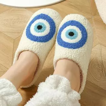 2024 Осенне-зимние хлопковые тапочки - парный стиль Devil s Eye, теплые и удобные для дома для мужчин и женщин Christmas tree; 36-37