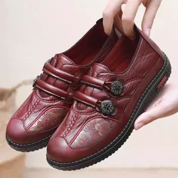 2024 осенне-зимние туфли женские немаркие удобные нескользящие с мягкой подошвой маленькие туфли бабушкины туфли дышащие женские 35 чёрный