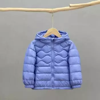 2024 осенне-зимний легкий и тонкий детский пуховик с капюшоном короткий для мальчиков и девочек средний и маленький детский осенне-зимний пуховик 100cm чёрный