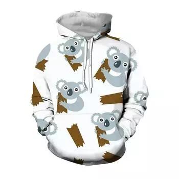 2024 Осенняя коала 3D принтованная симпатичная толстовка с капюшоном, повседневная толстовка с капюшоном, свитшот M