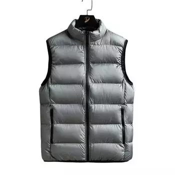 2024 Осенняя модная тенденция, утолщенная теплая пуховая хлопковая майка, повседневная куртка-свитер, пальто M серый