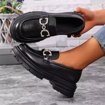 2024 Осенняя женская обувь Новая мода Круглый носок Ретро однотонные туфли Мэри Джейн Повседневная женская обувь Zapatos Mujer 35