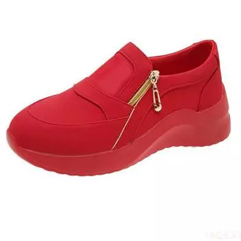 2024 осенняя женская обувь, размер 43, кроссовки на платформе, удобная повседневная обувь для ленивых, женская модная однотонная спортивная обувь, Zapatos Mujer 35 белый