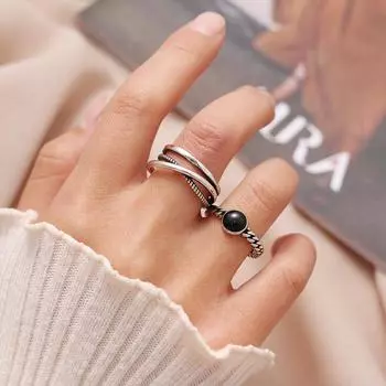 2024 Открытое кольцо в стиле хип-хоп с геометрическим рисунком, индивидуальное кольцо, модное кольцо в нейтральном тренде в стиле панк