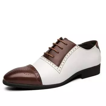 2024 Оксфорды мужские коричневые черные осенние деловые туфли на шнуровке из искусственной кожи в офисном стиле броги мужские туфли Zapatos De Vestir Hombre 38